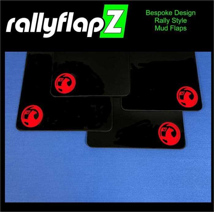 Rally Flapz, CORSA D VXR (2007-2014) BLACK MUDFLAPS (Badge Logo Red)