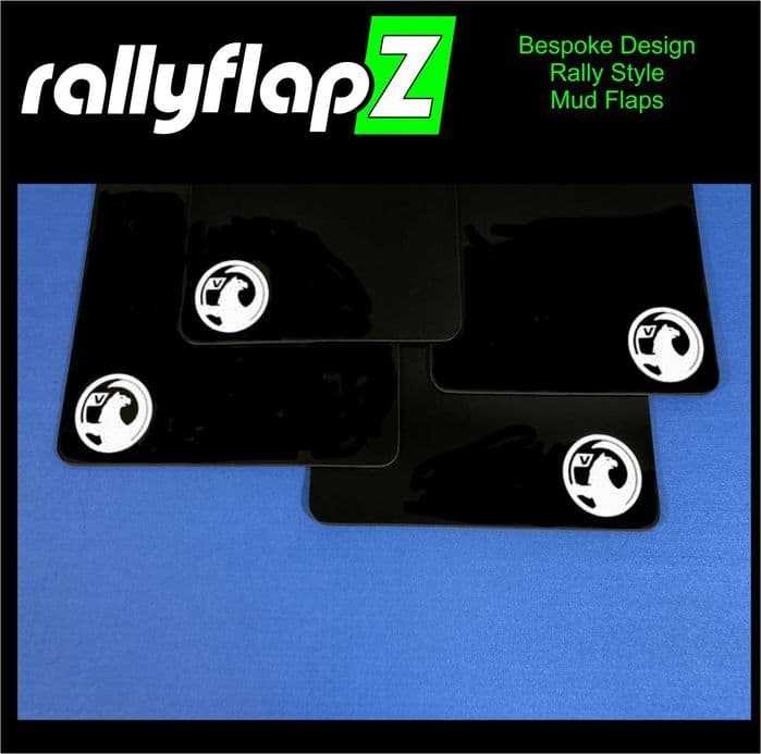 Rally Flapz, CORSA D VXR (2007-2014) BLACK MUDFLAPS (Badge Logo White)