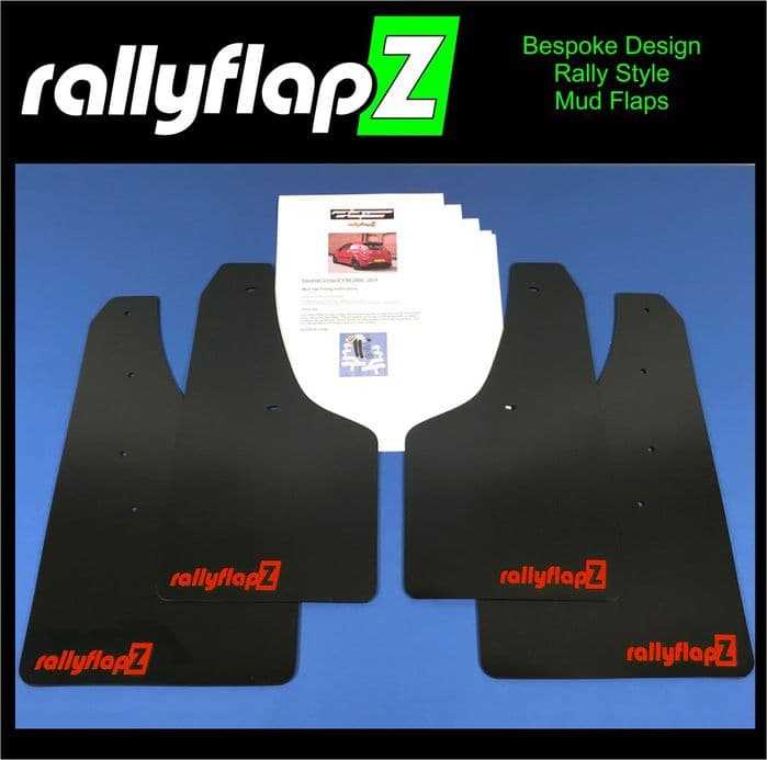 Rally Flapz, CORSA D VXR (2007-2014) BLACK MUDFLAPS (rallyflapZ Logo Red)