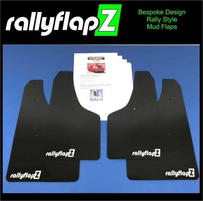 Rally Flapz, CORSA D VXR (2007-2014) BLACK MUDFLAPS (rallyflapZ Logo White)