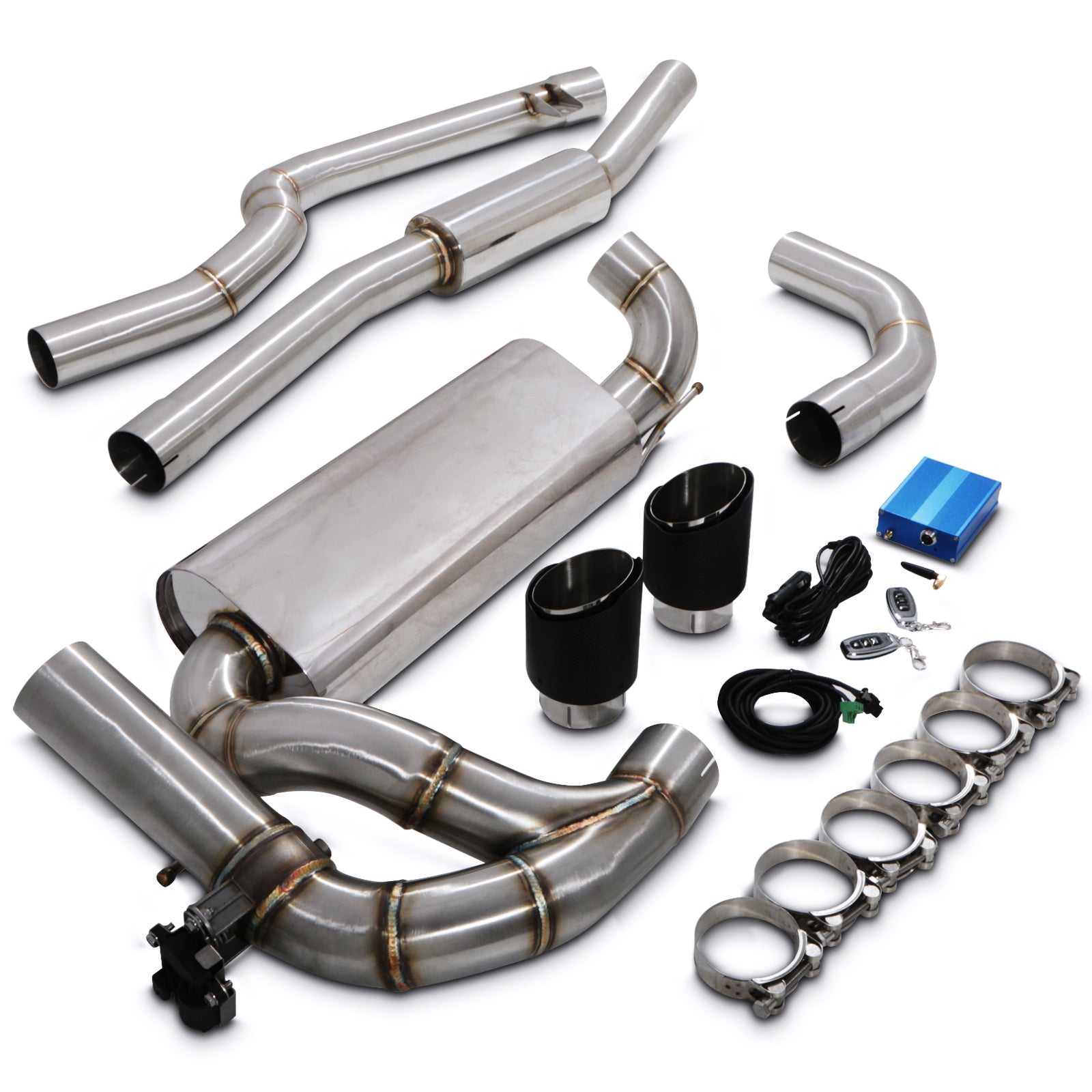 Direnza, Direnza - BMW M140i F20 F21 16-19 - 3" Valved Catback Exhaust System With Carbon Tips