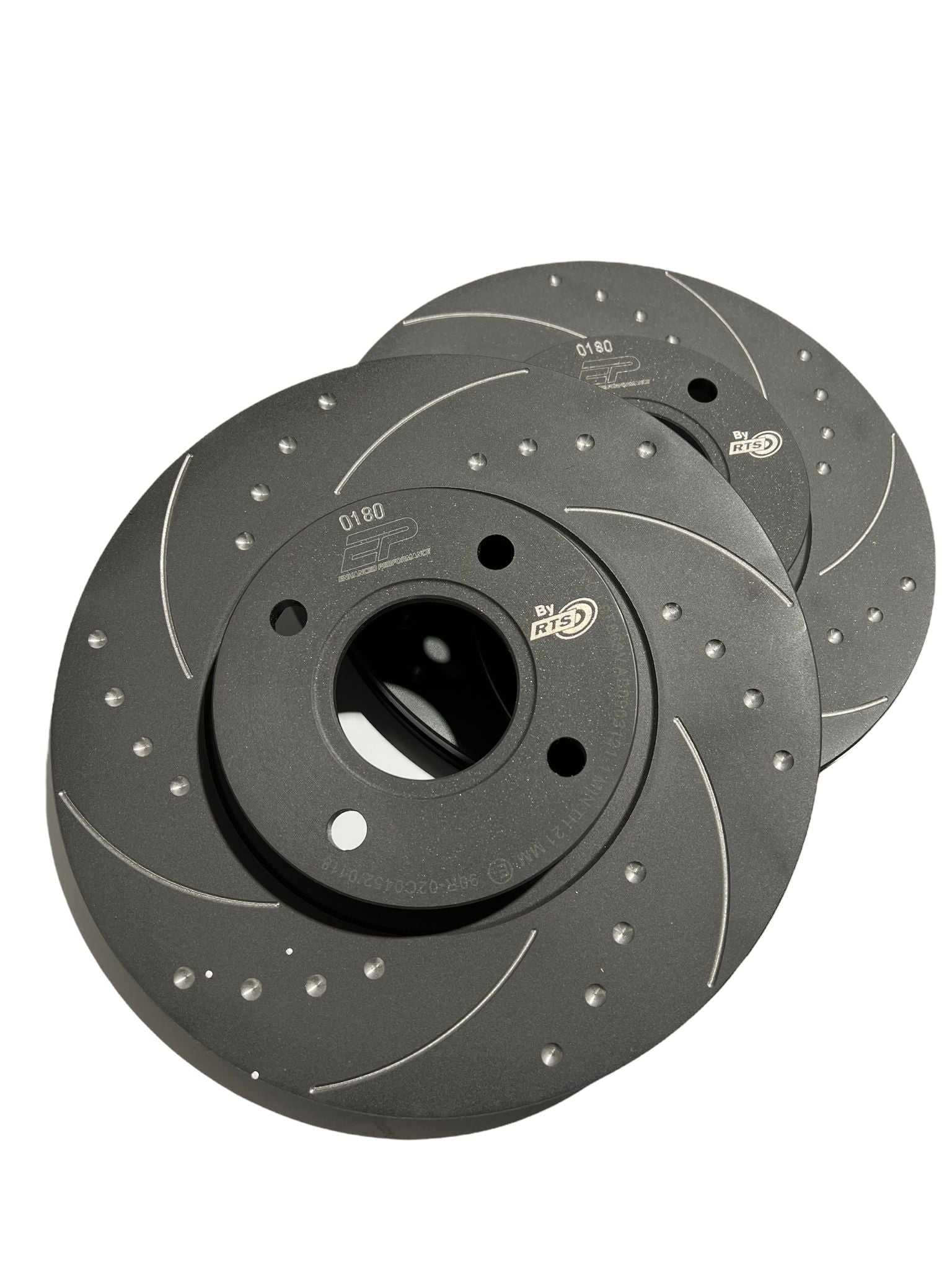 Enhanced Performance, Enhanced Performance (By RTS) Brake Disc Upgrade - Fiesta MK7 1.25 / 1.4 / 1.6 Petrol All Models - Dimpled & Grooved