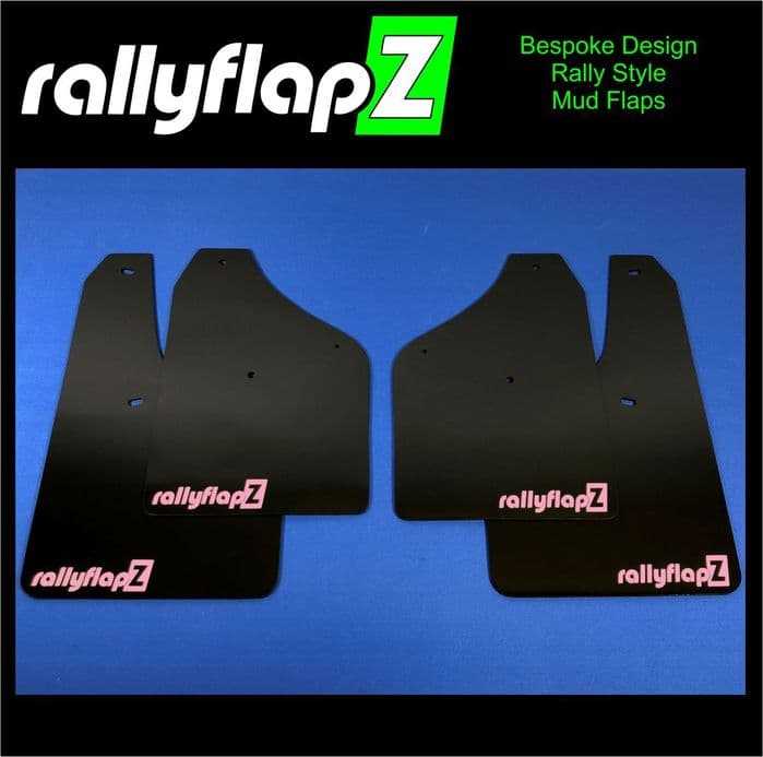 Rally Flapz, FIESTA ST150 (2002-2008) Inc Zetec S BLACK MUDFLAPS (rallyflapZ Logo Baby Pink)