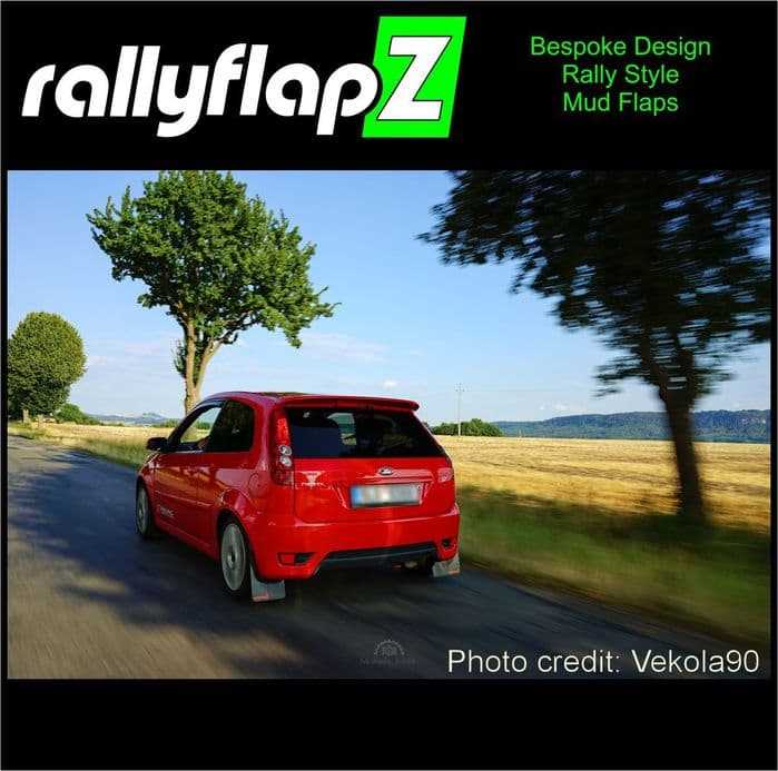 Rally Flapz, FIESTA ST150 (2002-2008) Inc Zetec S BLACK MUDFLAPS (rallyflapZ Logo Red)