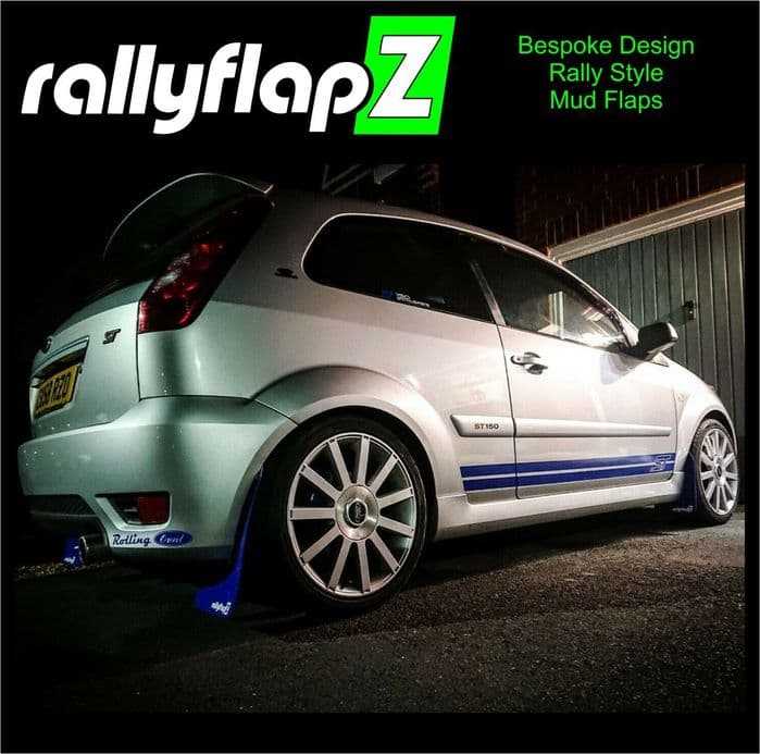 Rally Flapz, FIESTA ST150 (2002-2008) Inc Zetec S BLUE MUDFLAPS (rallyflapZ Logo White)