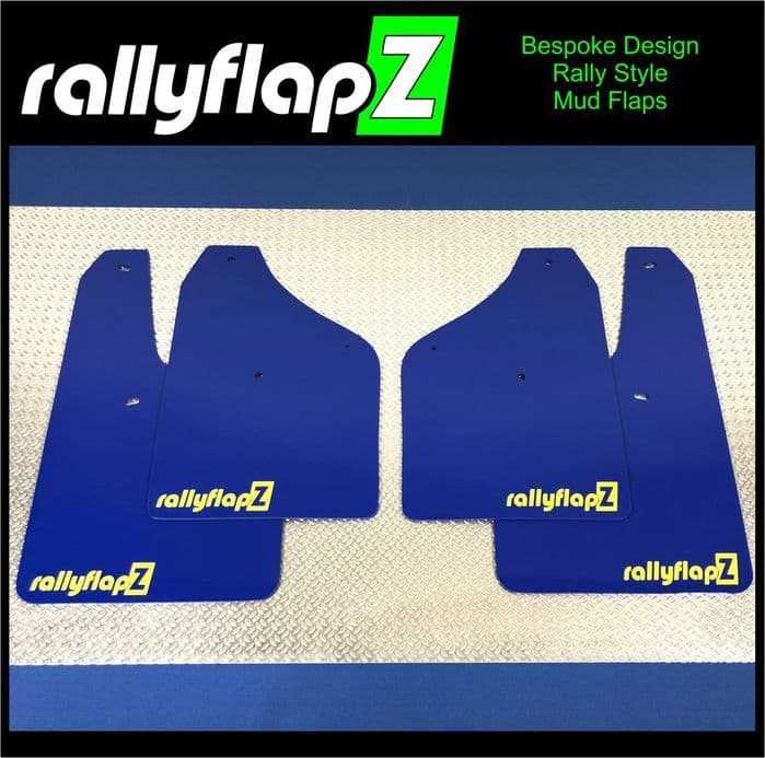 Rally Flapz, FIESTA ST150 (2002-2008) Inc Zetec S BLUE MUDFLAPS (rallyflapZ Logo Yellow)