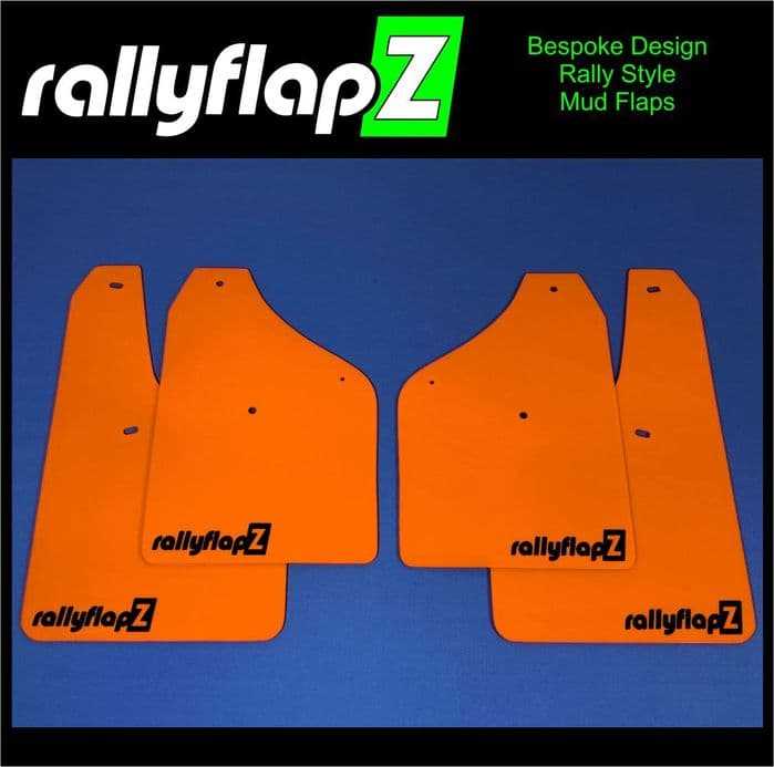 Rally Flapz, FIESTA ST150 (2002-2008) Inc Zetec S ORANGE MUDFLAPS (rallyflapZ Logo Black)