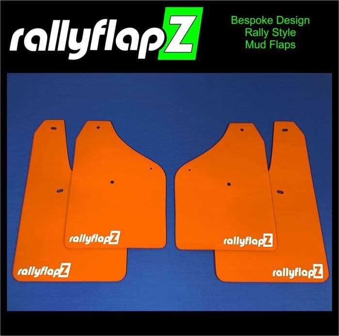 Rally Flapz, FIESTA ST150 (2002-2008) Inc Zetec S ORANGE MUDFLAPS (rallyflapZ Logo White)