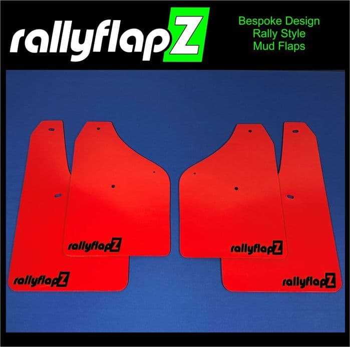 Rally Flapz, FIESTA ST150 (2002-2008) Inc Zetec S RED MUDFLAPS (rallyflapZ Logo Black)