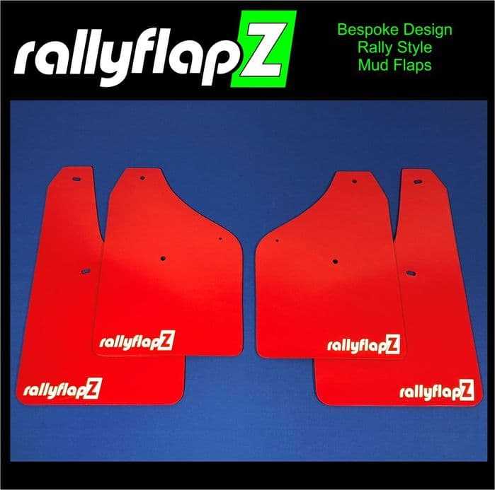 Rally Flapz, FIESTA ST150 (2002-2008) Inc Zetec S RED MUDFLAPS (rallyflapZ Logo White)