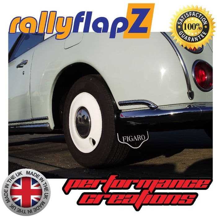 Rally Flapz, FIGARO (1991-1992) BLACK MUDFLAPS (Figaro Logo White)
