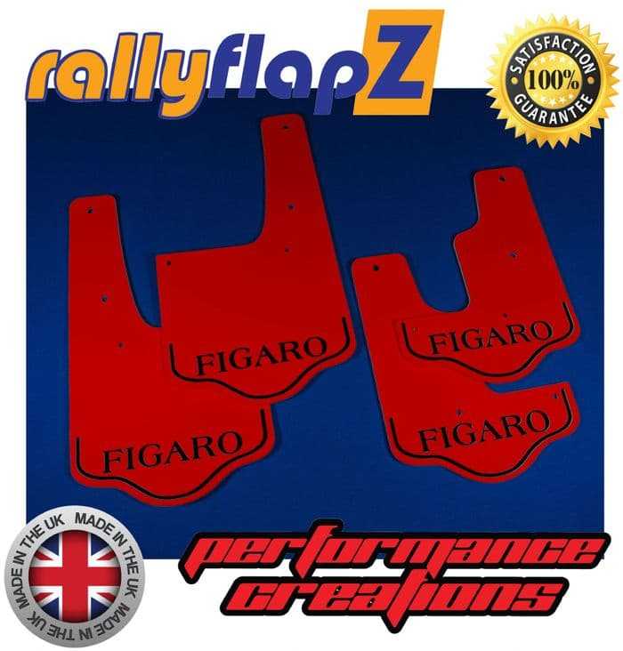 Rally Flapz, FIGARO (1991-1992) RED MUDFLAPS (Figaro Logo Black)