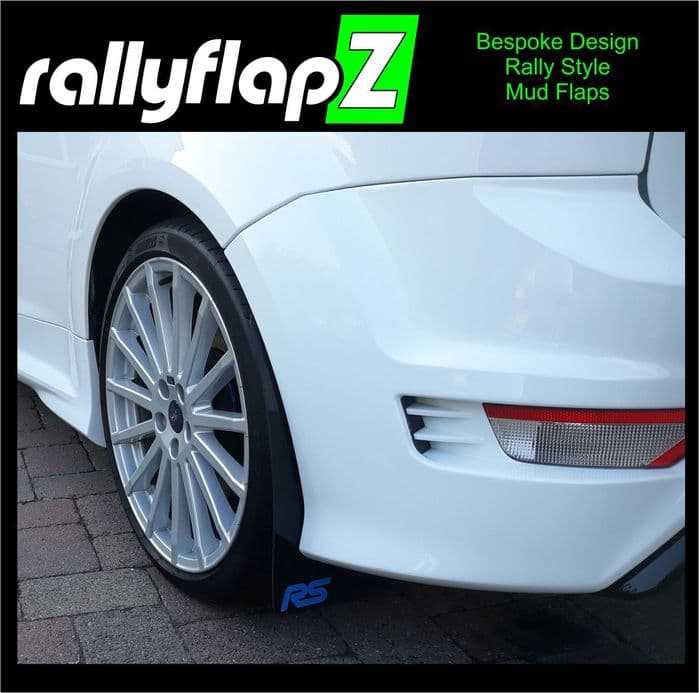 Rally Flapz, FOCUS RS Mk2 (2009-2011) BLACK MUDFLAPS (Logo Blue)