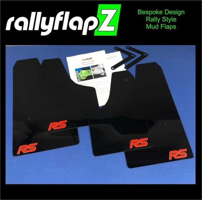 Rally Flapz, FOCUS RS Mk2 (2009-2011) BLACK MUDFLAPS (Logo Red)