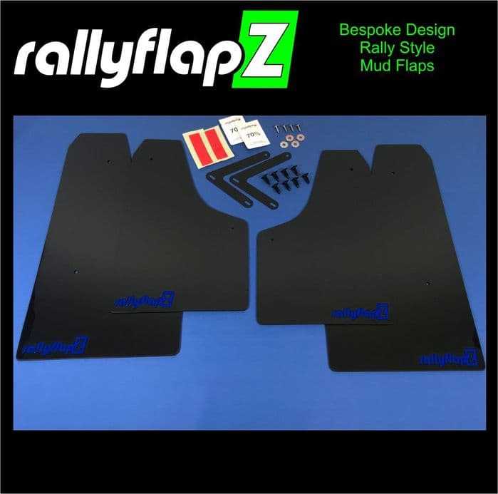 Rally Flapz, FOCUS RS Mk2 (2009-2011) BLACK MUDFLAPS (rallyflapZ Logo Blue)