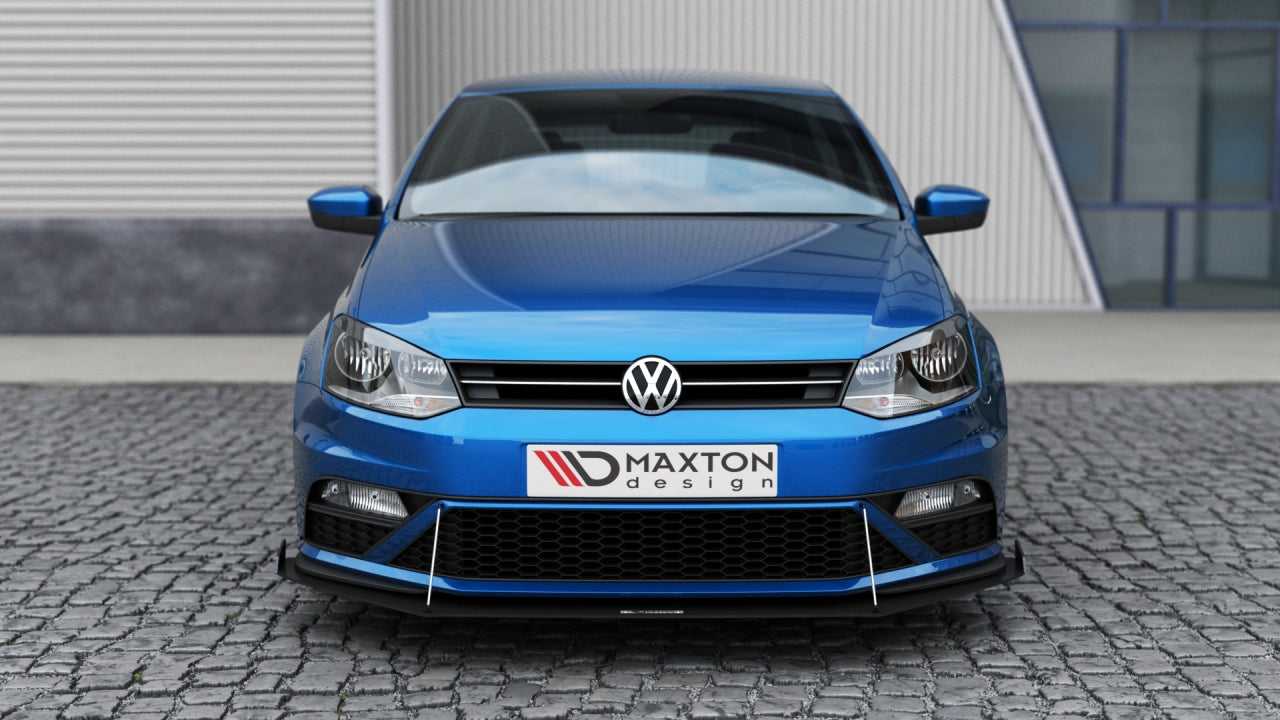 Maxton Design, FRONT RACING SPLITTER VW POLO MK5 GTI FACELIFT (WITH WINGS) (2015-2017)