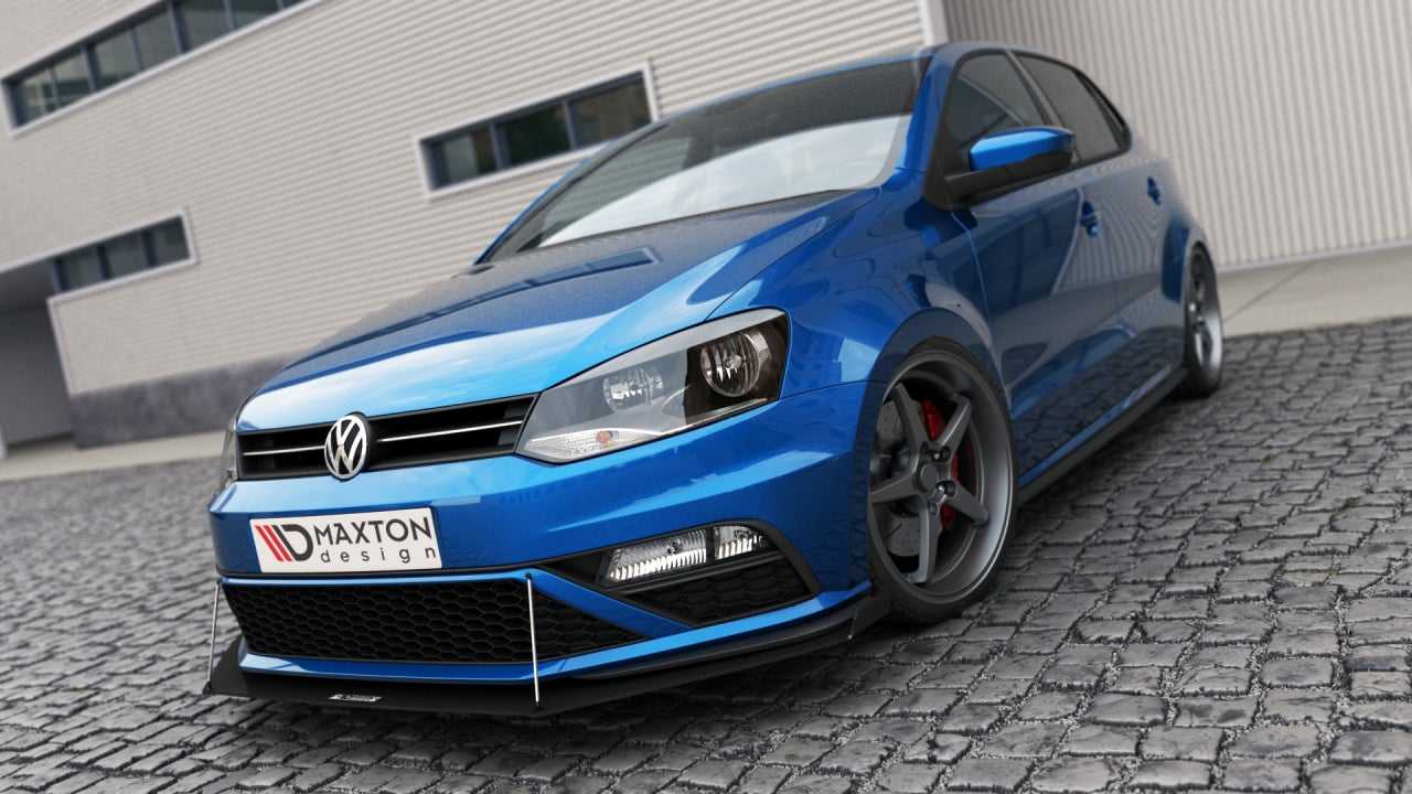Maxton Design, FRONT RACING SPLITTER VW POLO MK5 GTI FACELIFT (WITH WINGS) (2015-2017)