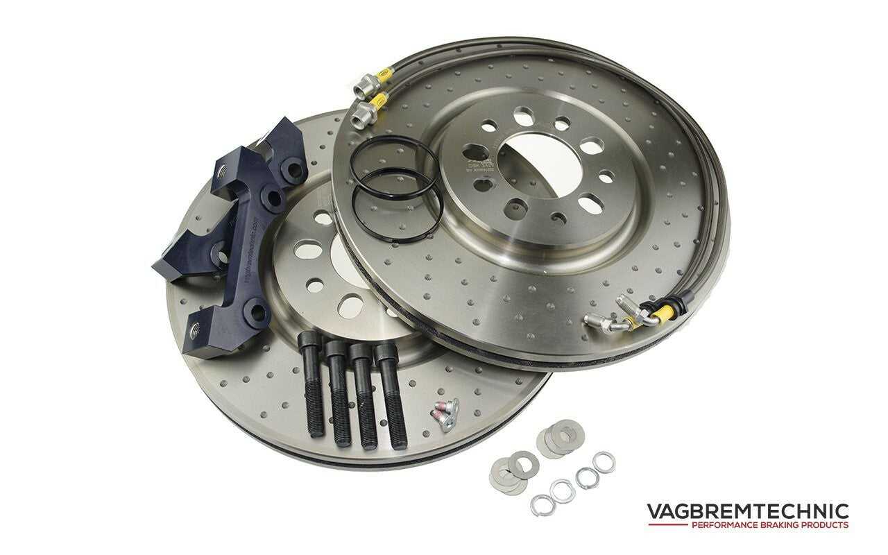 Vagbremtechnic, Front 1-Piece 330x28mm Disc & Caliper Carrier Kit - Allows Fitment of Porsche Boxster S Calipers (DI0011) (AUDI A1 8X 2014-Onwards)