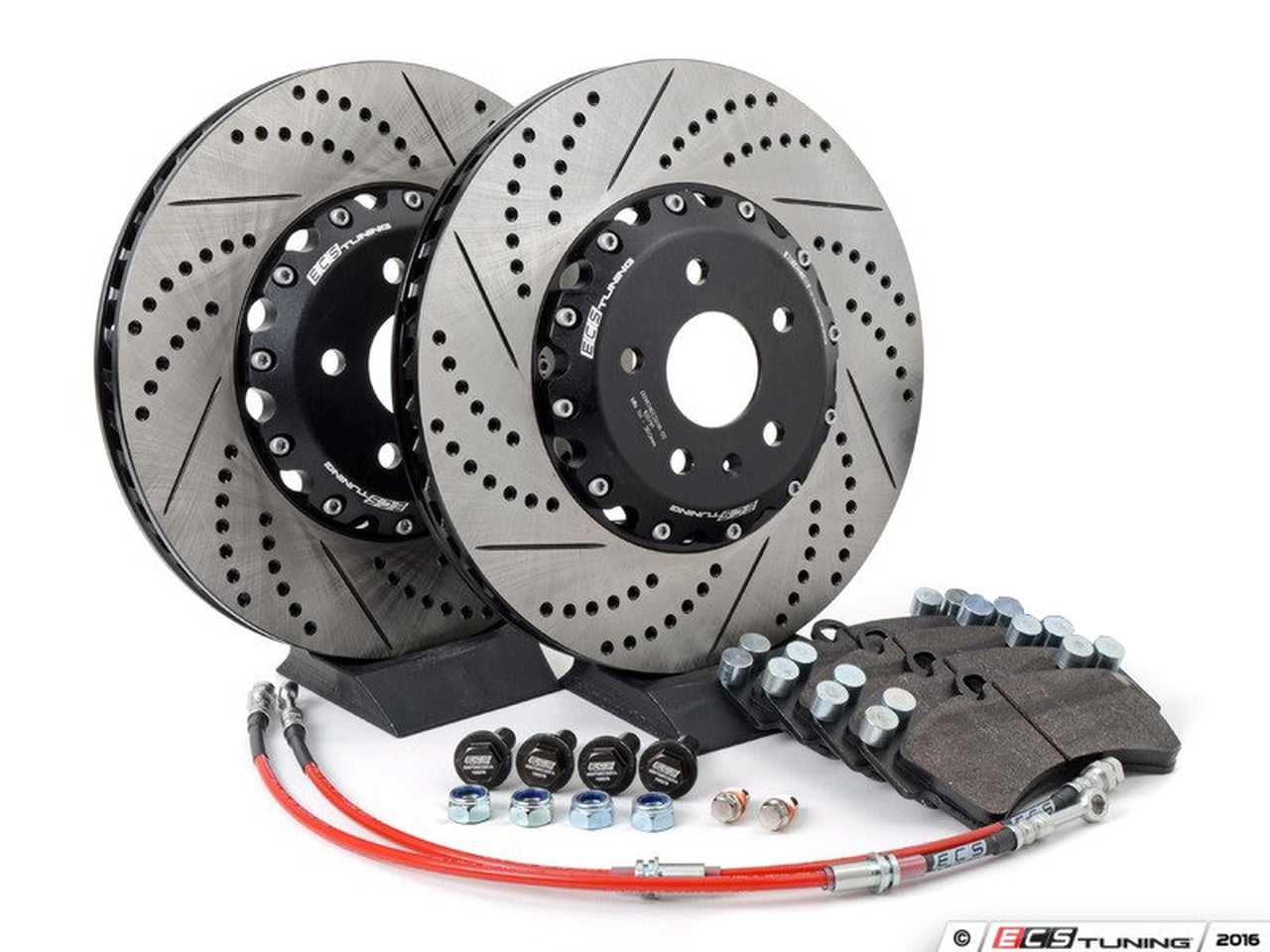 ECS Tuning, Front Big Brake Kit - Stage 5 - 2-Piece Cross-Drilled & Slotted Rotors (352x32) - Without Calipers
