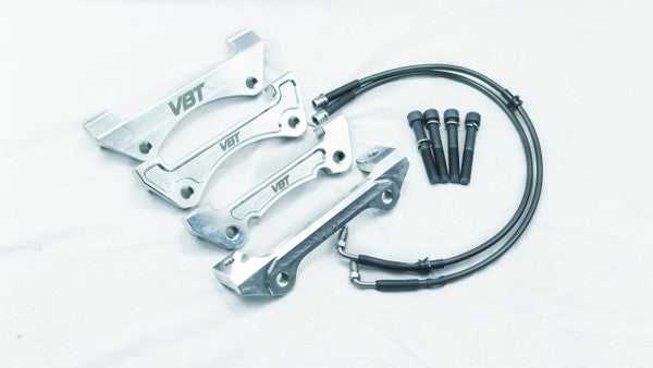 Vagbremtechnic, Front Caliper Carrier Kit - Allows Fitment of Aston DB9 4 Piston Brembo Calipers to OE 345mm Discs (AK0010) (Audi A4 B8)